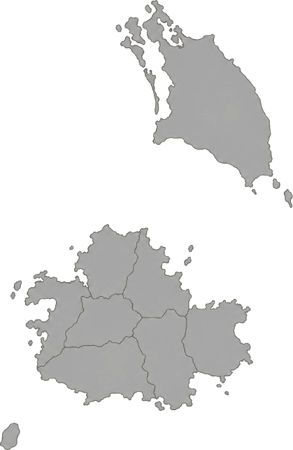 Illustrated map of Antigua and Barbuda