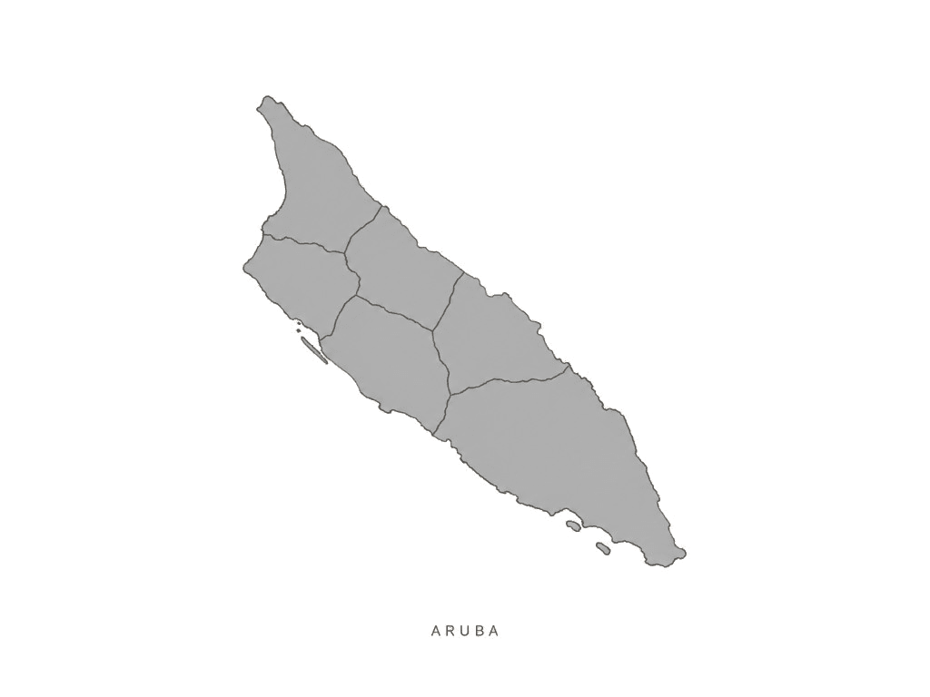 Illustrated map of Aruba
