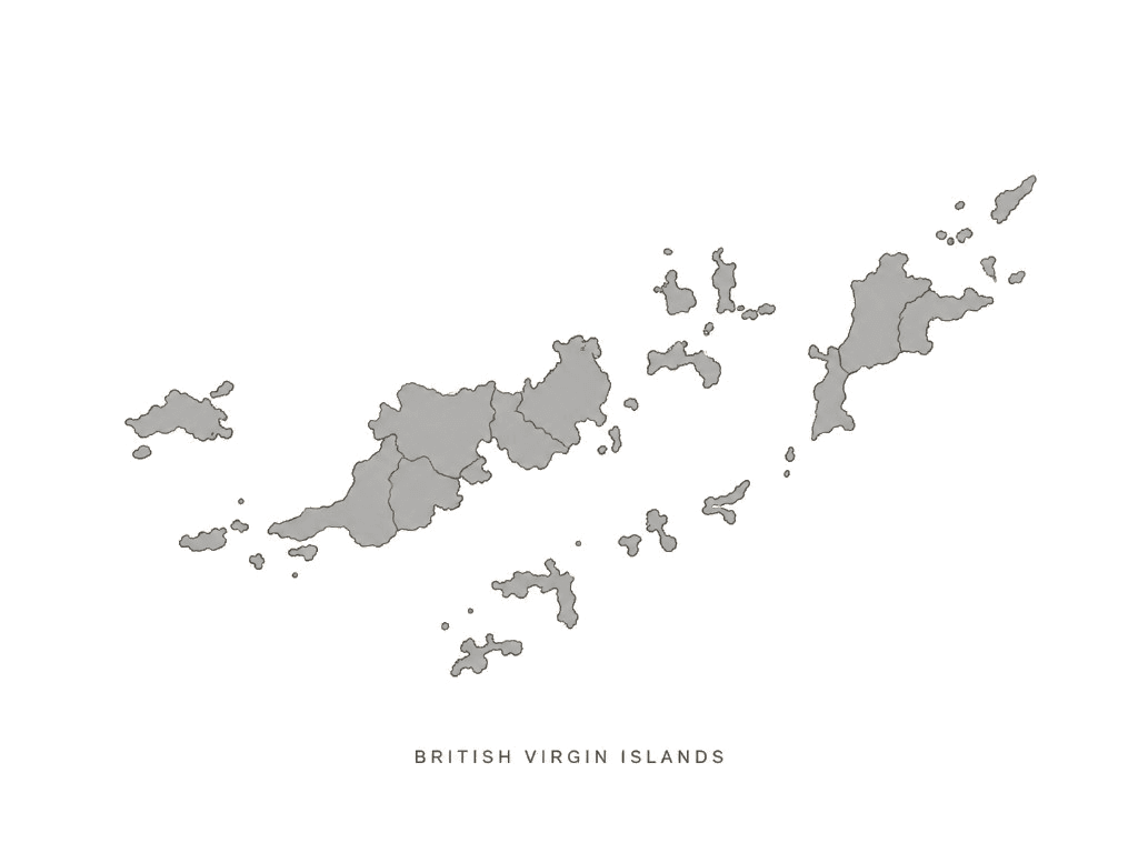 Illustrated map of the British Virgin Islands