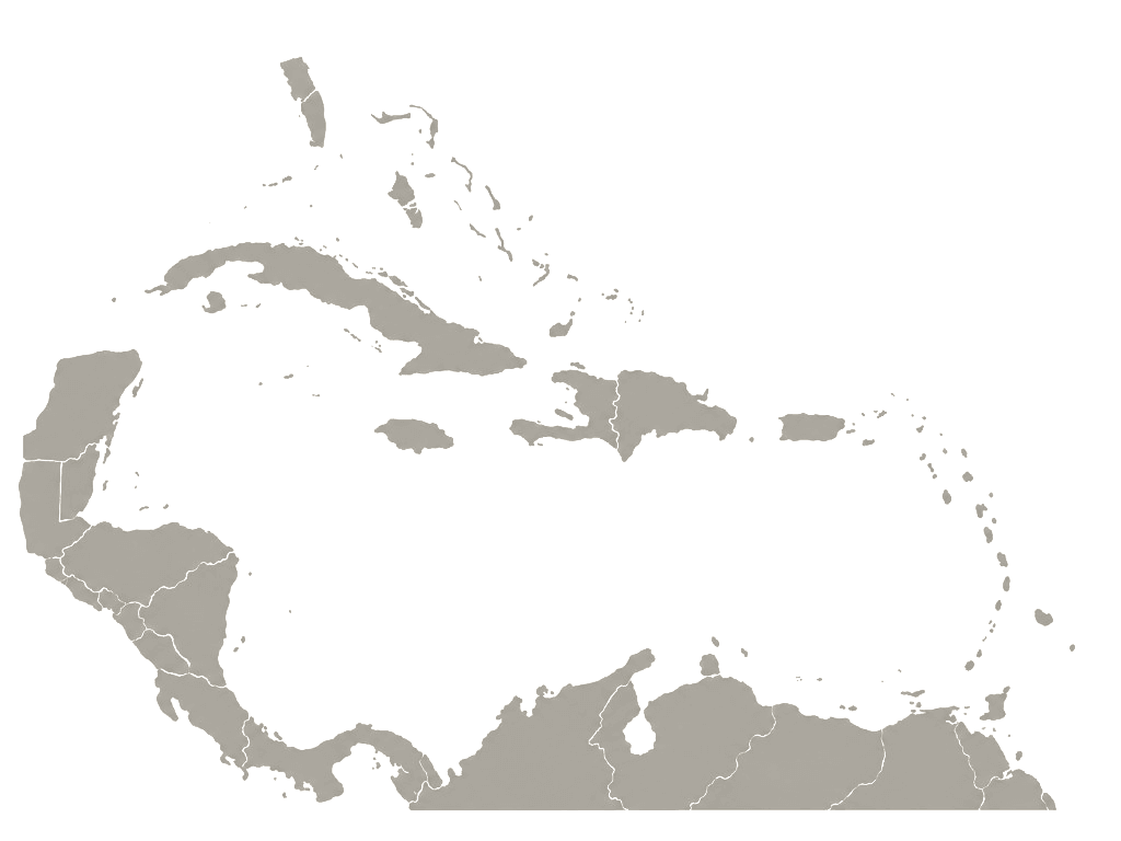 Illustrated map of the Caribbean