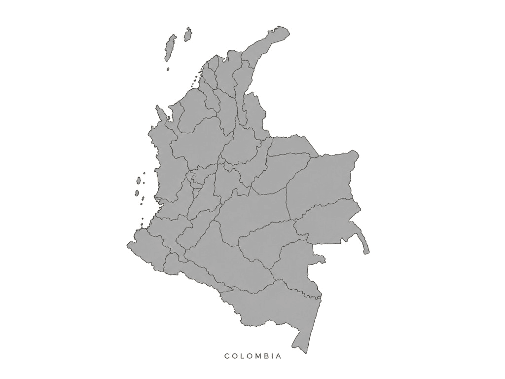 Illustrated map of Colombia