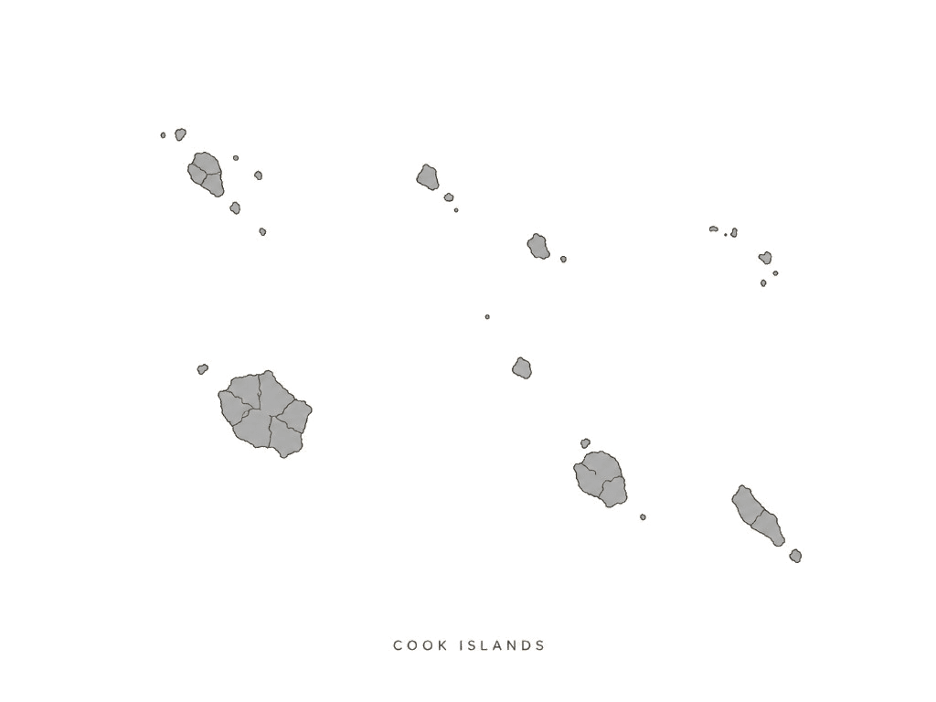 Illustrated map of the Cook Islands