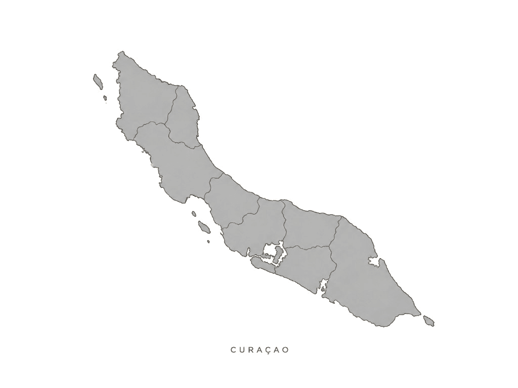 Illustrated map of Curaçao