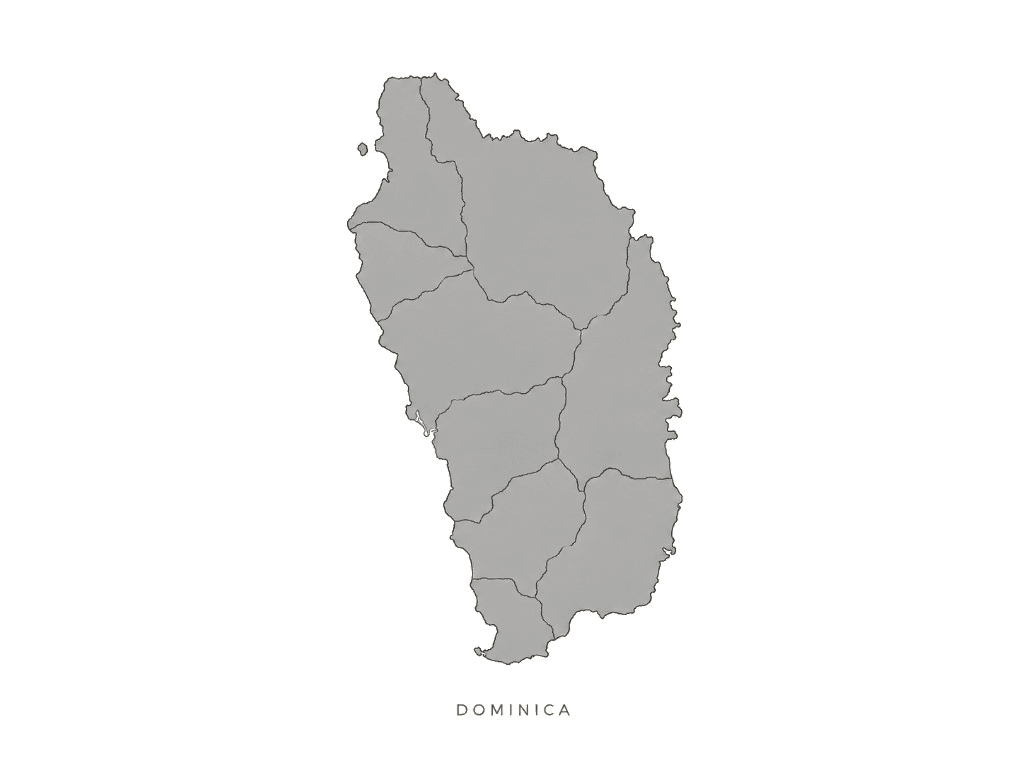 Illustrated map of Dominica