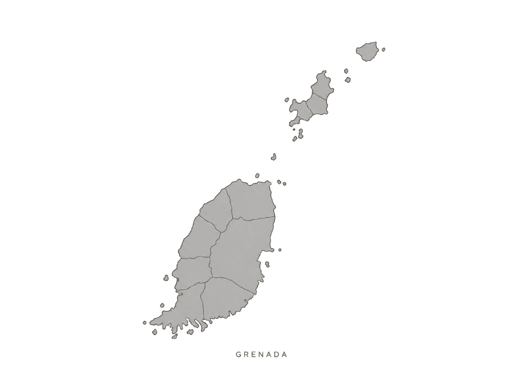 Illustrated map of Grenada