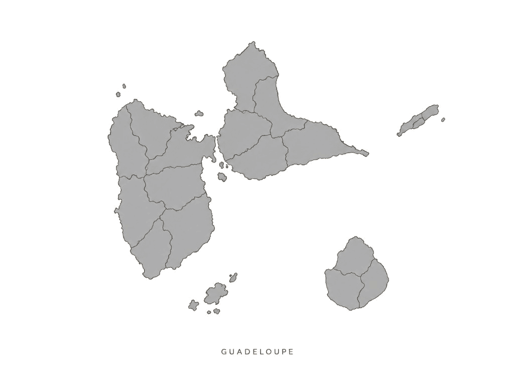 Illustrated map of Guadeloupe
