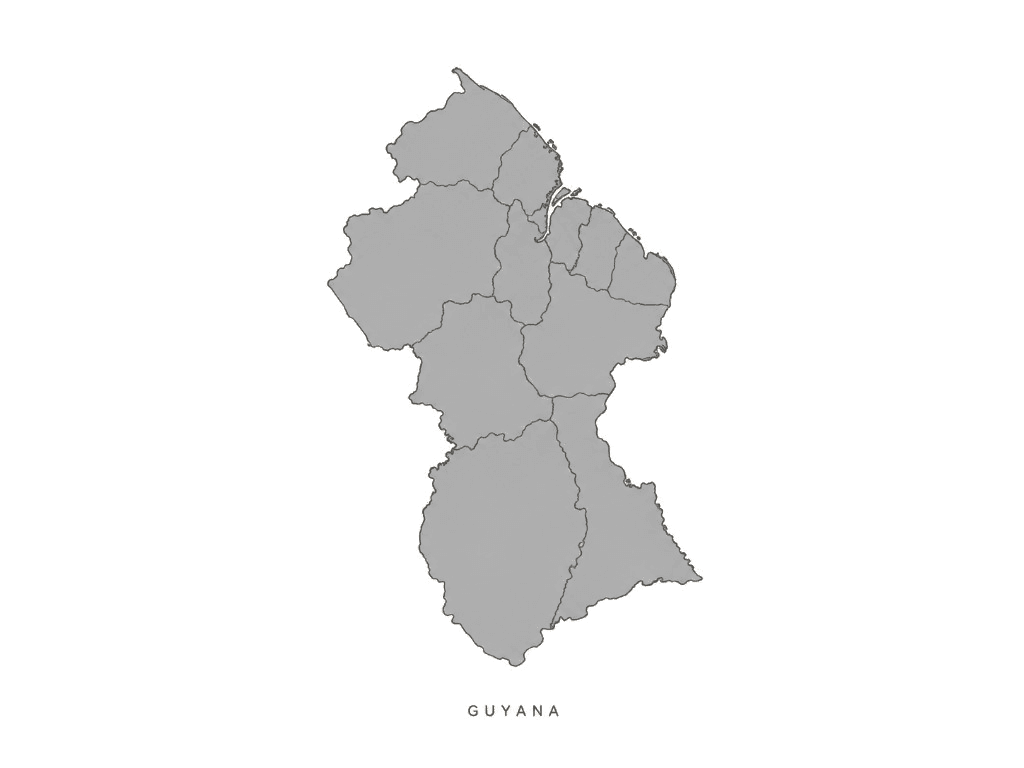 Illustrated map of Guyana