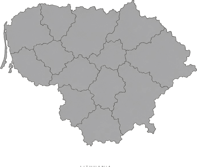 Illustrated map of Lithuania