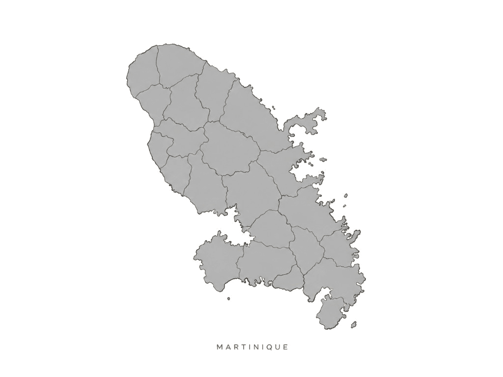 Illustrated map of Martinique