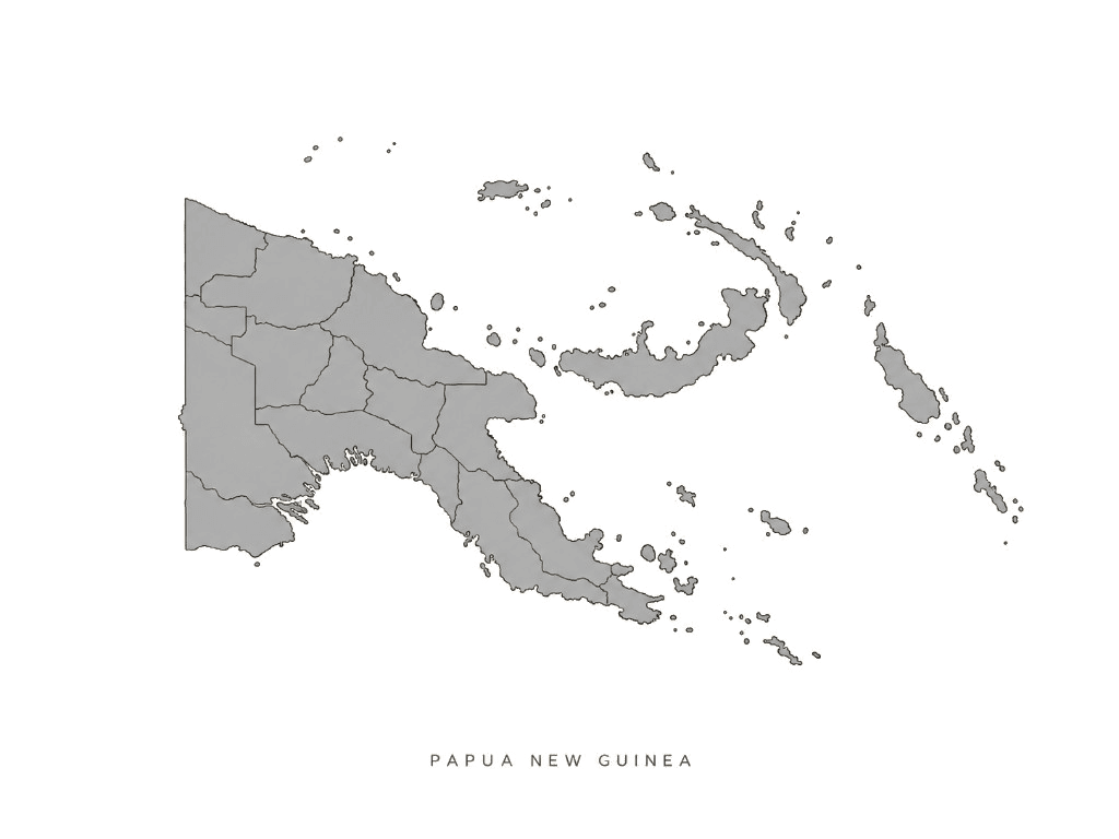 Illustrated map of Papua New Guinea