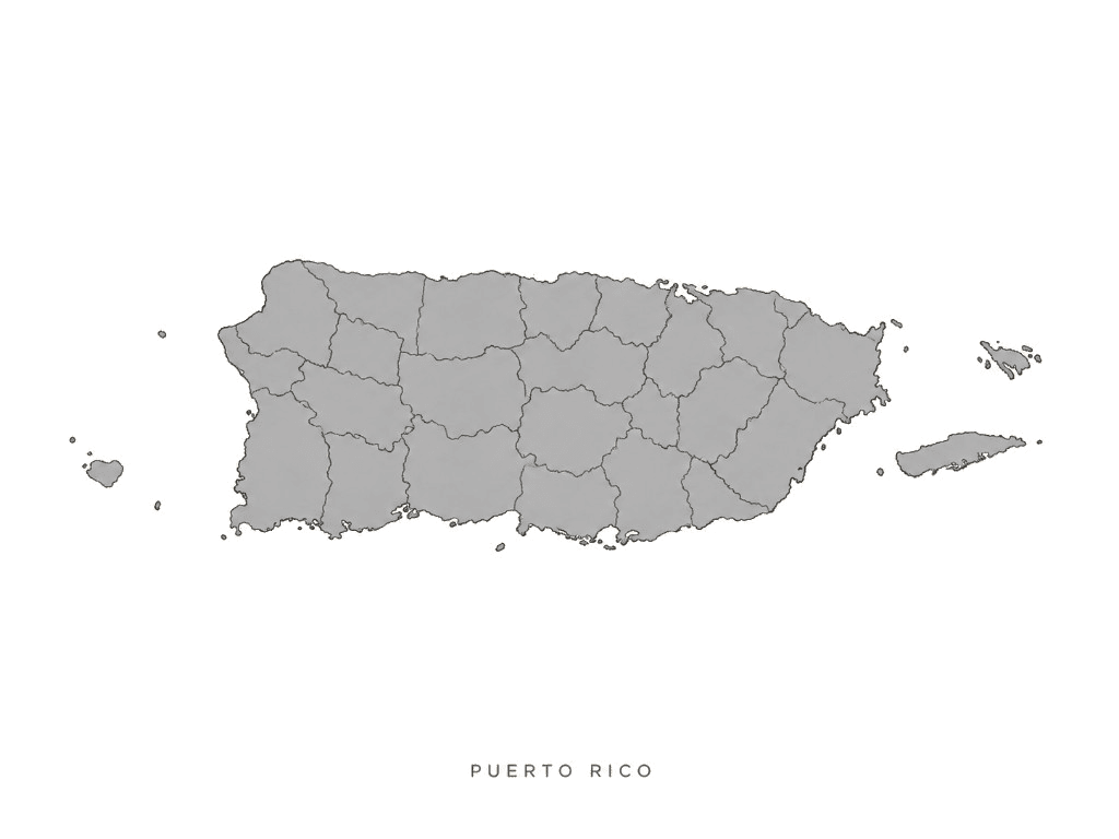 Illustrated map of Puerto Rico