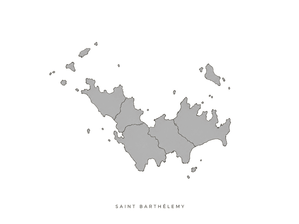 Illustrated map of Saint Barthélemy