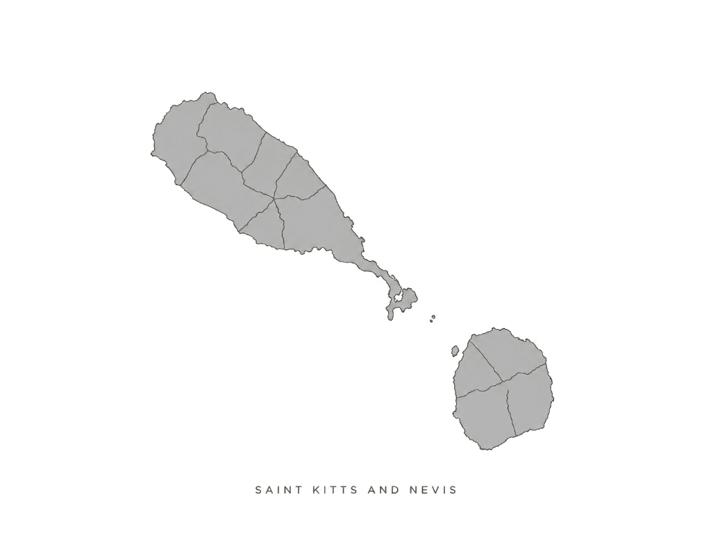 Illustrated map of Saint Kitts and Nevis