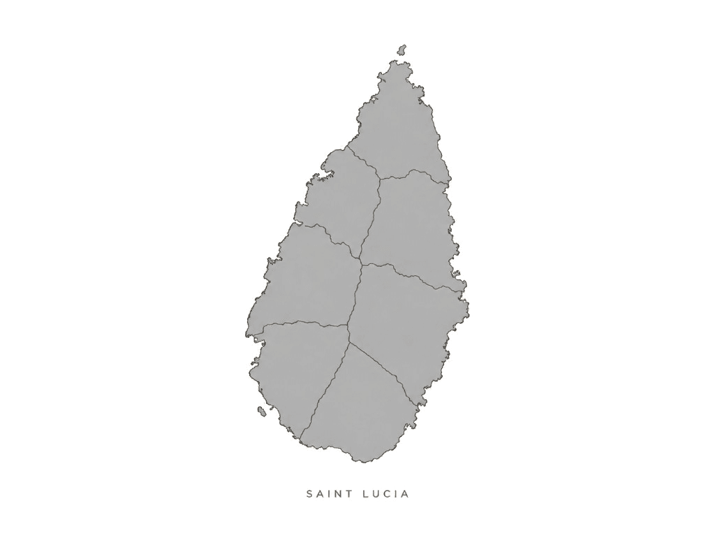 Illustrated map of Saint Lucia