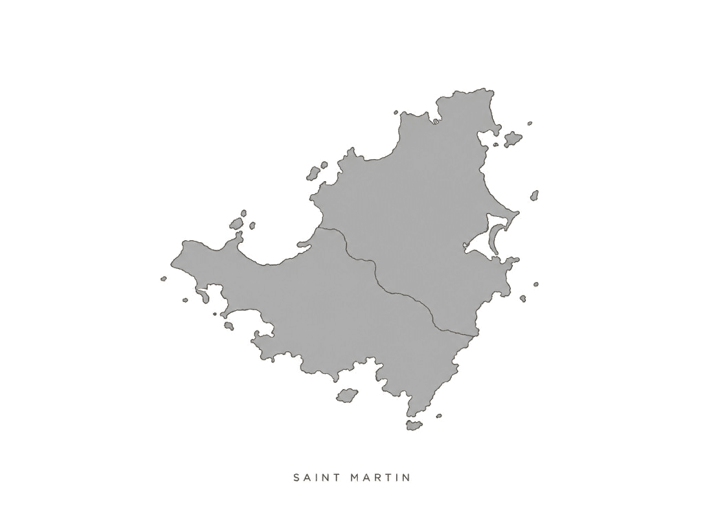 Illustrated map of Saint Martin