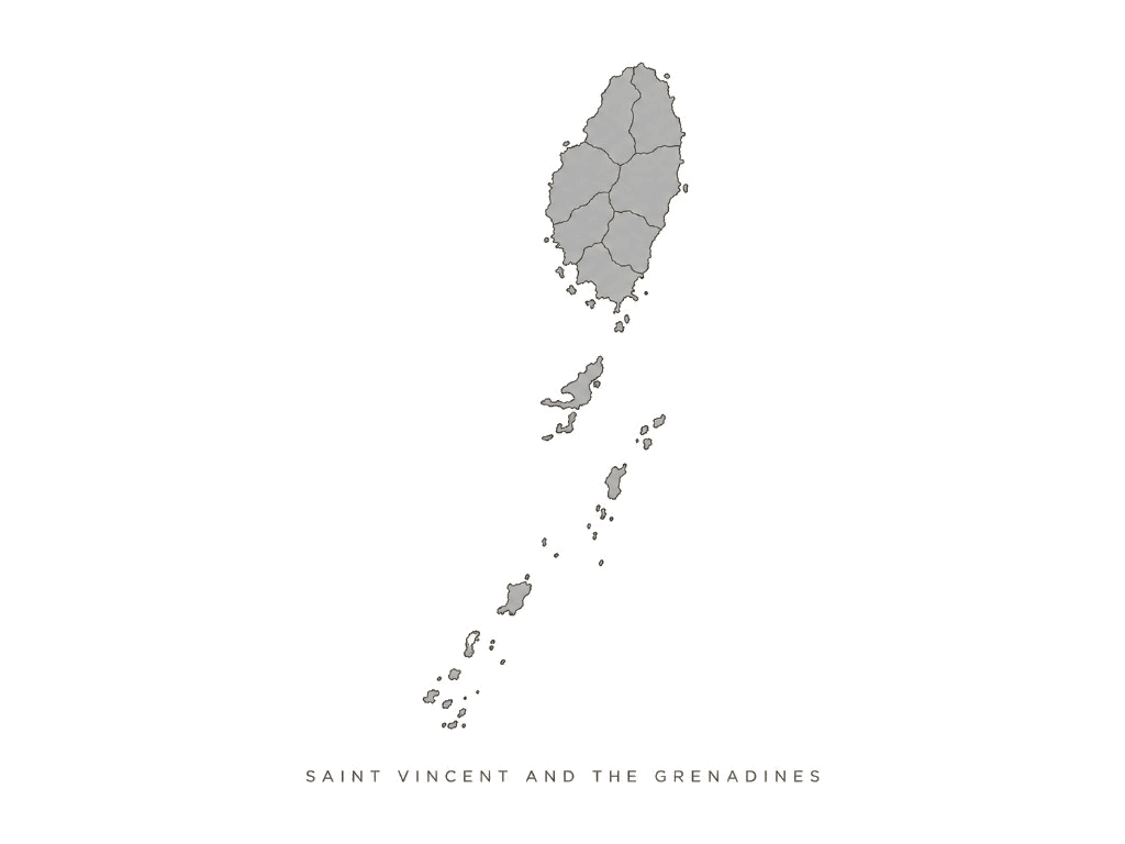 Illustrated map of Saint Vincent and the Grenadines