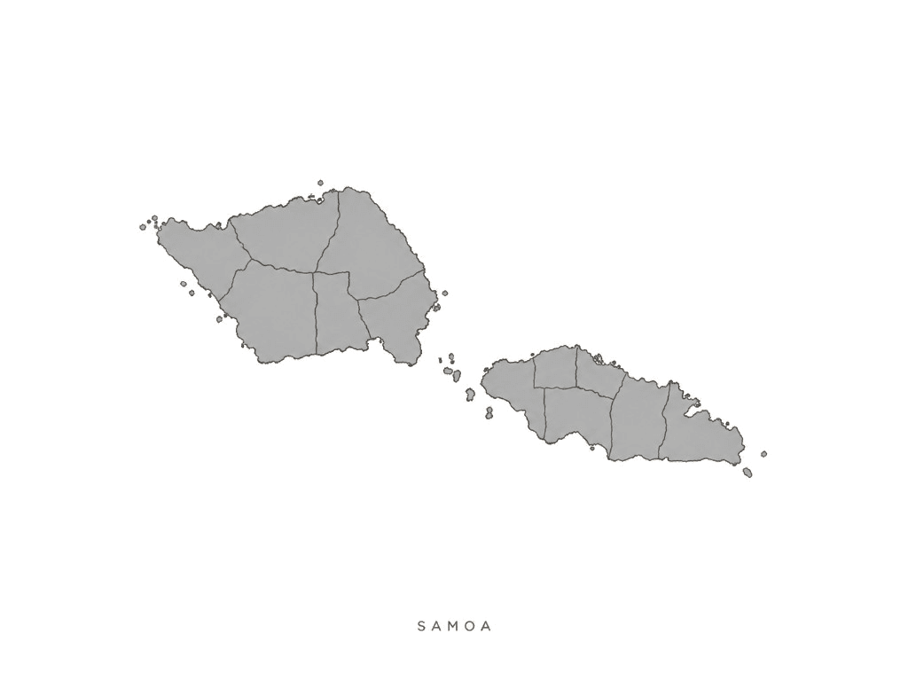 Illustrated map of Samoa