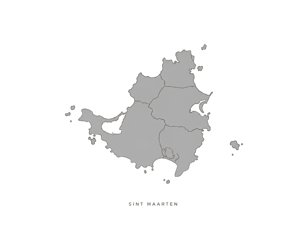 Illustrated map of Sint Maarten