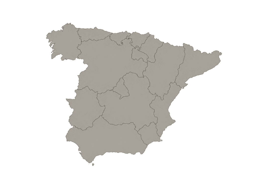Illustrated map of mainland Spain