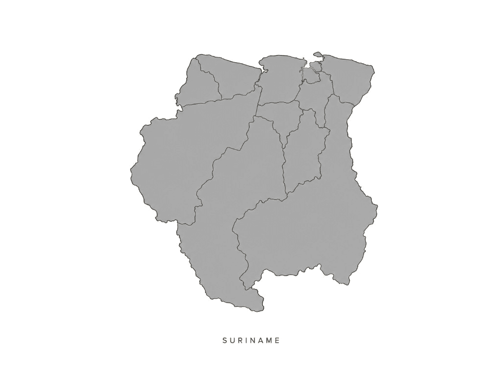 Illustrated map of Suriname