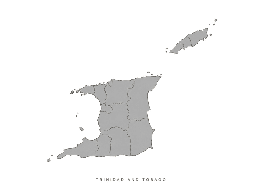 Illustrated map of Trinidad and Tobago