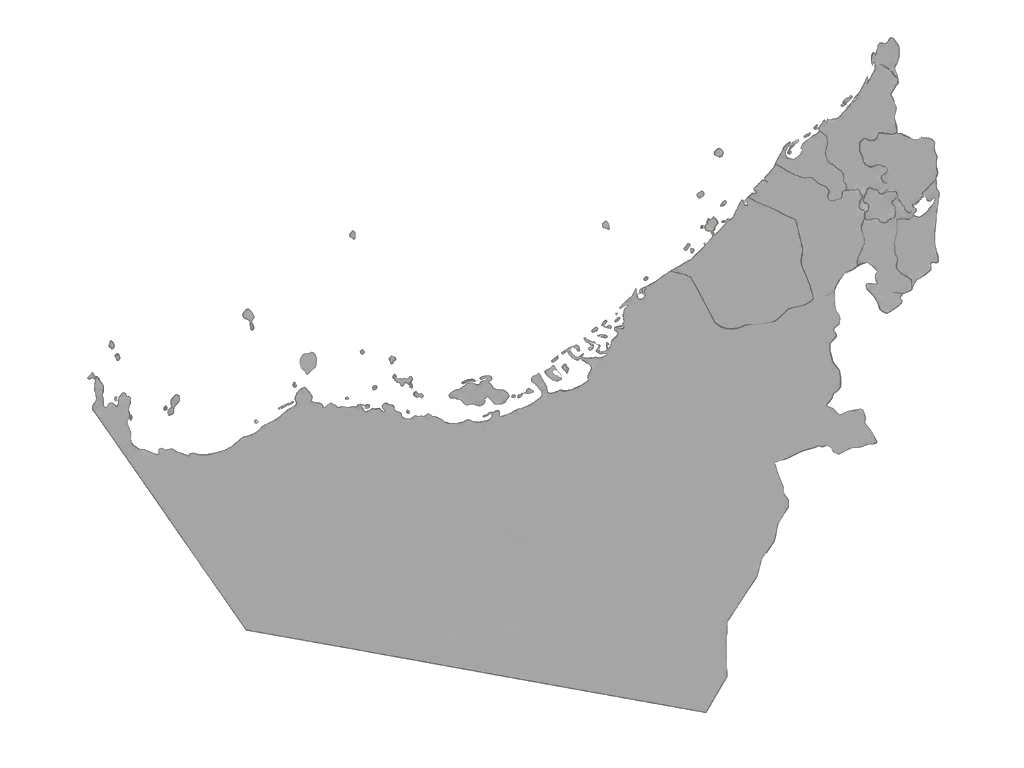 Illustrated map of the United Arab Emirates