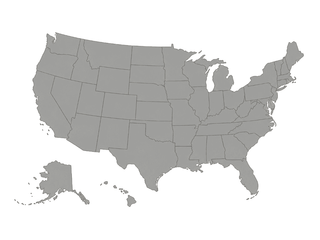 Illustrated map of the United States