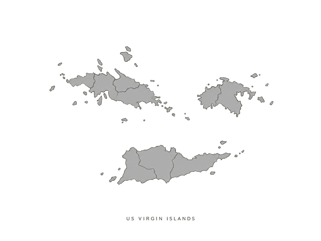 Illustrated map of the US Virgin Islands