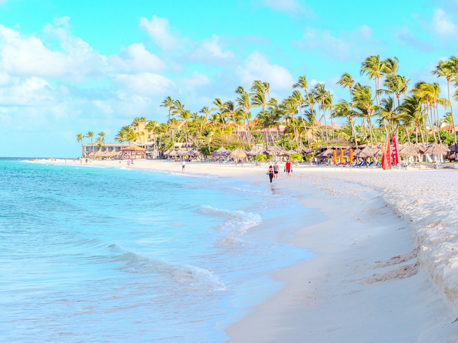Turquoise Caribbean water meeting a sandy shoreline