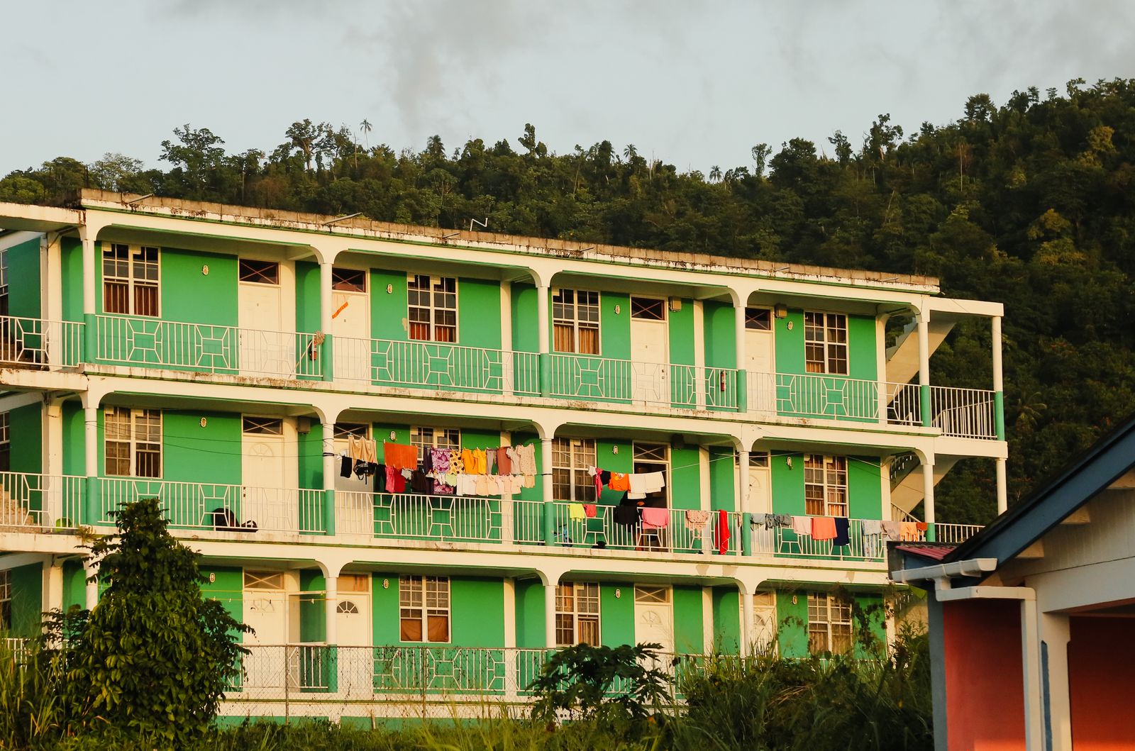 Streetscape in Portsmouth, Saint John Parish, Dominica
