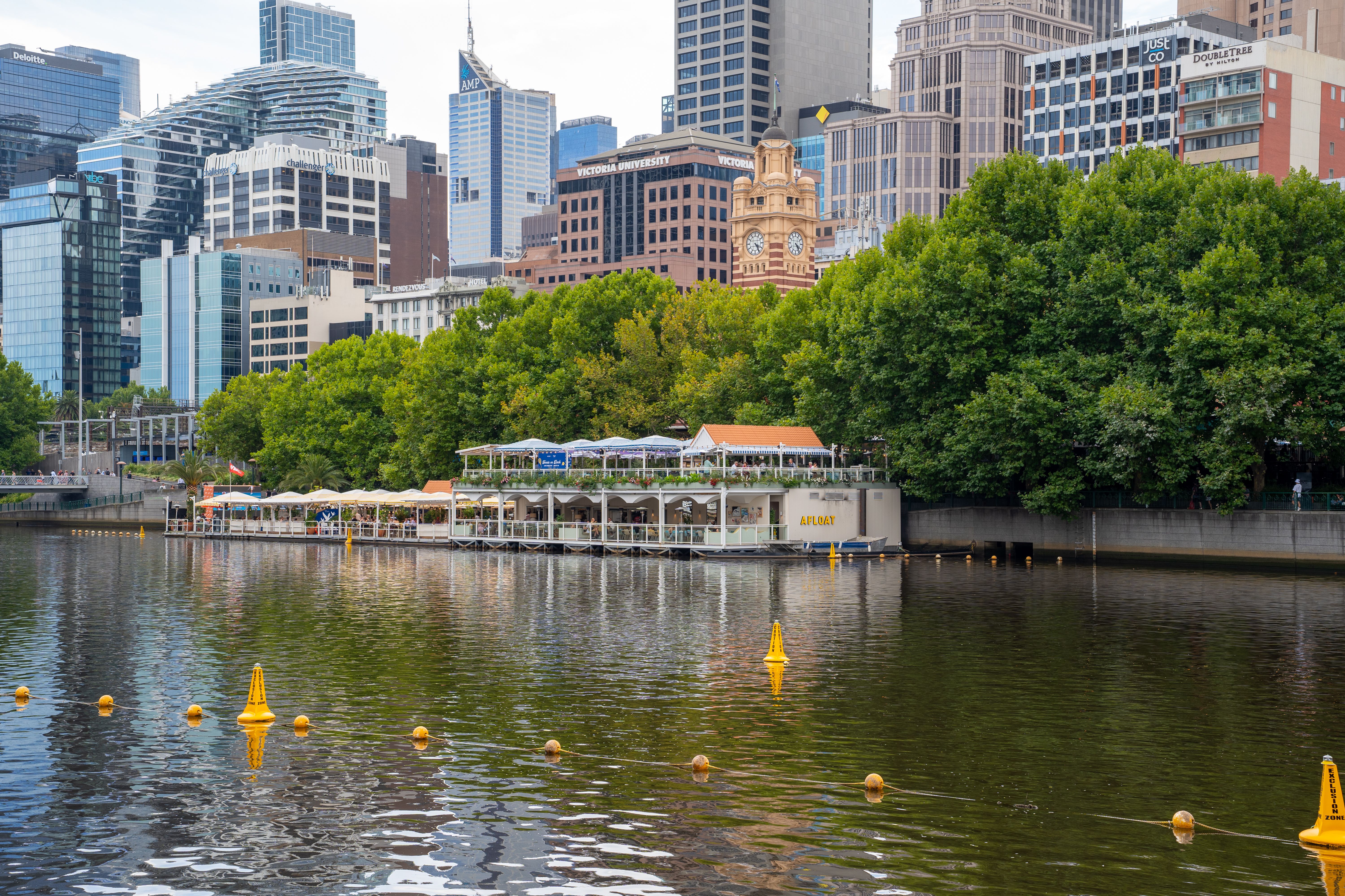 Melbourne skyline beside the Yarra River in Victoria.