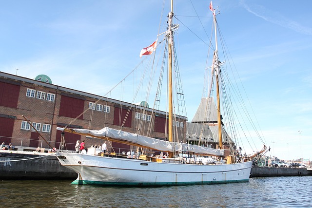 Aarhus harbour and marina in Central Denmark.