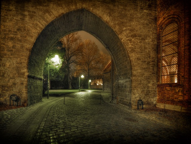 Brick architecture at Roskilde Cathedral in Roskilde, Denmark.