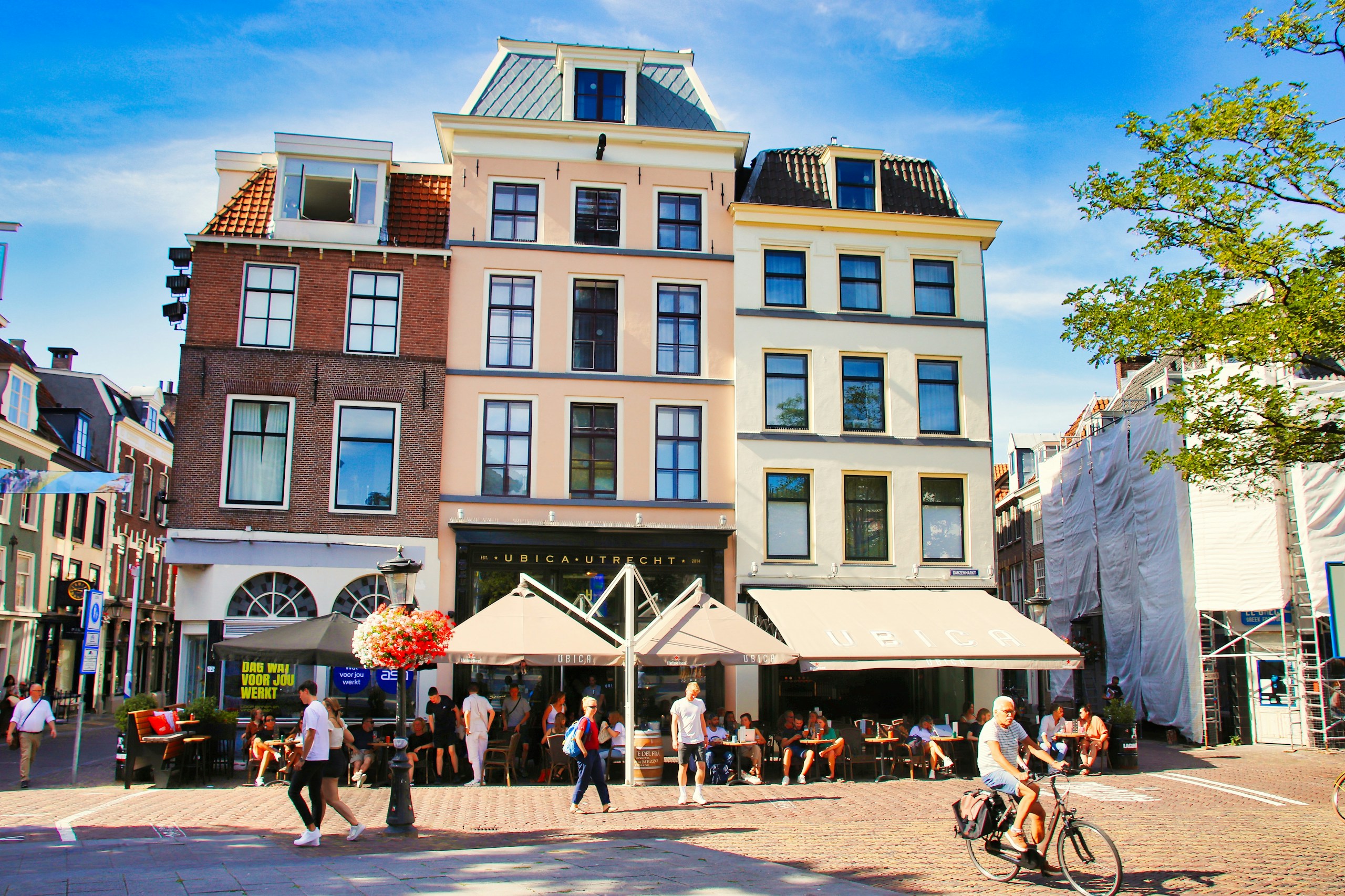 Historic central Utrecht streetscape, Netherlands