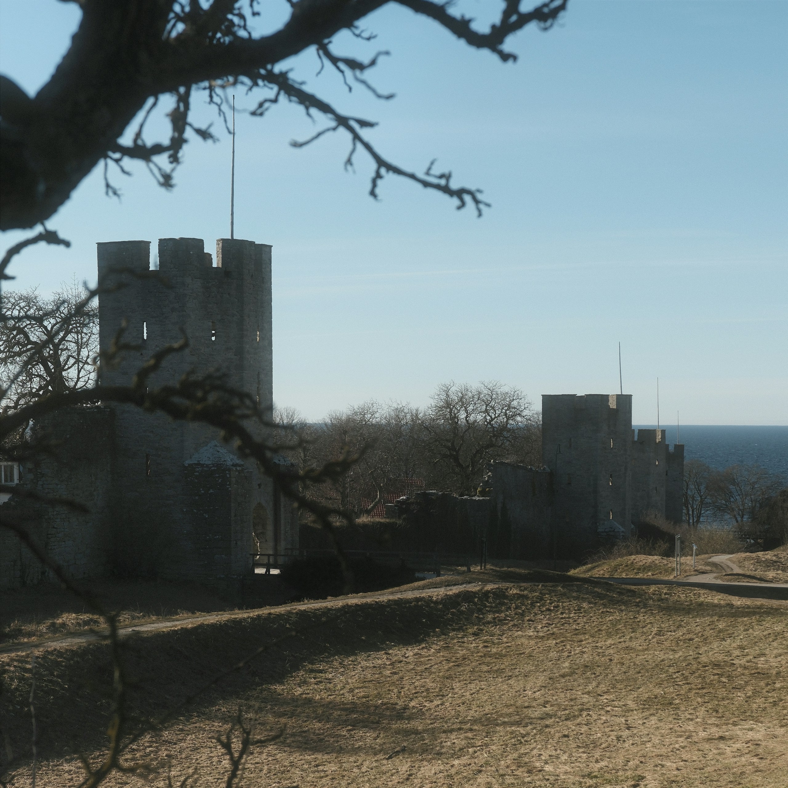 Medieval city wall and towers in Visby.
