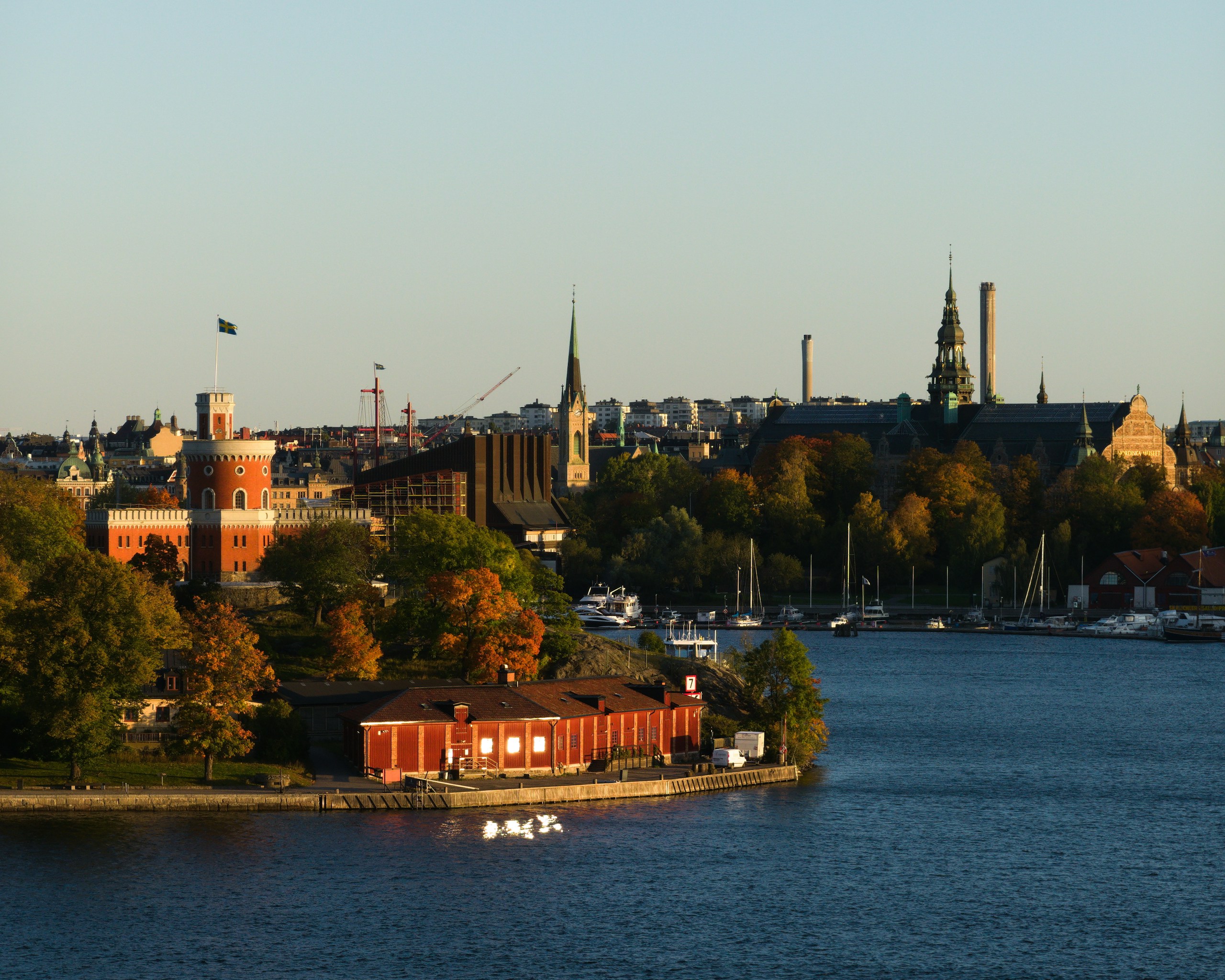 Stockholm waterfront cityscape.