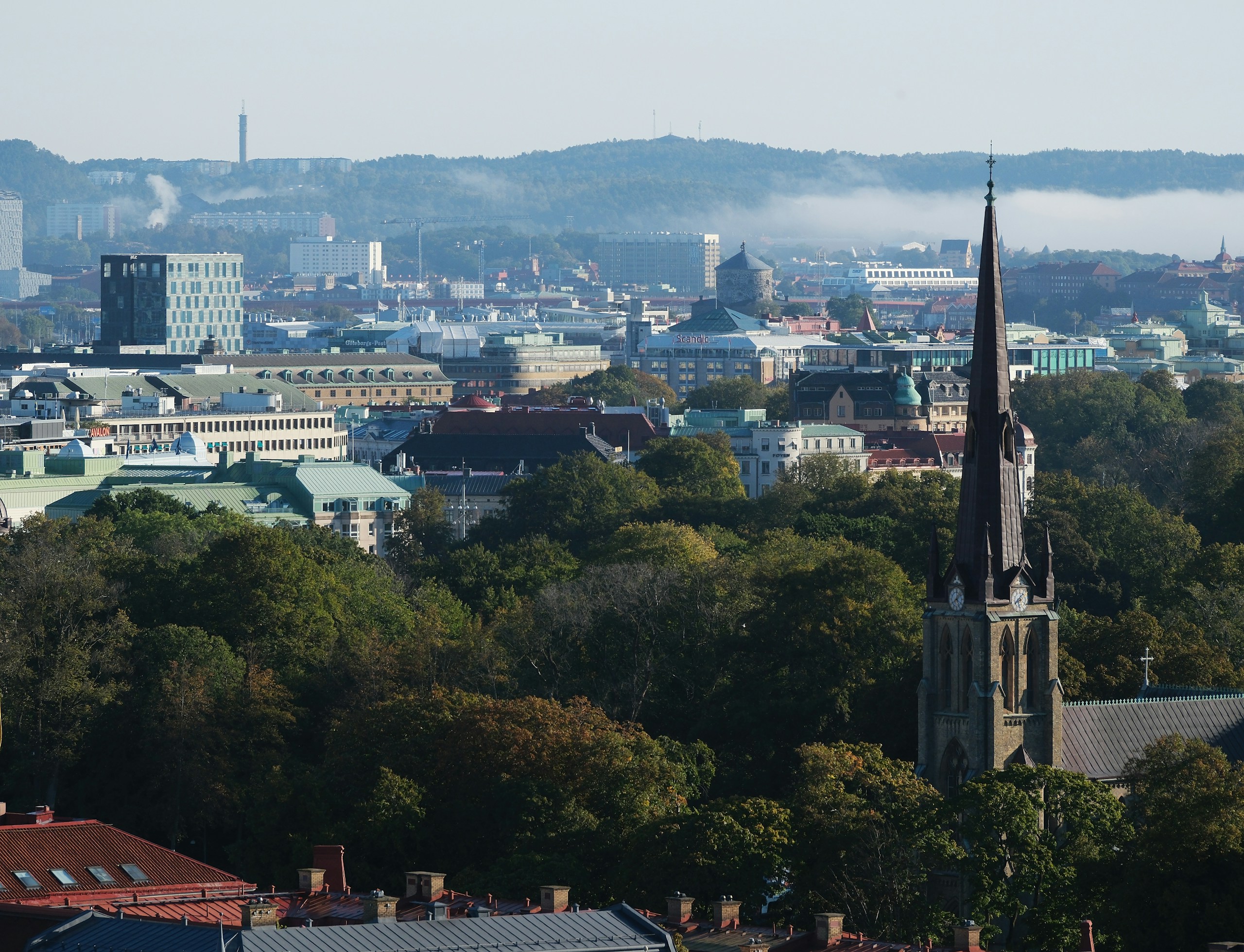 Gothenburg skyline and church spire.