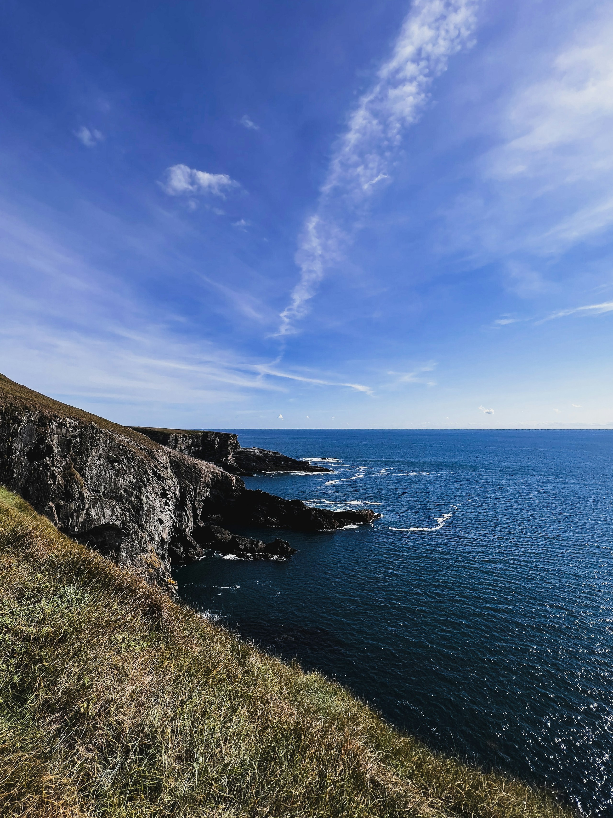 West Cork rocky coastline. Destination view for Cork, Ireland.
