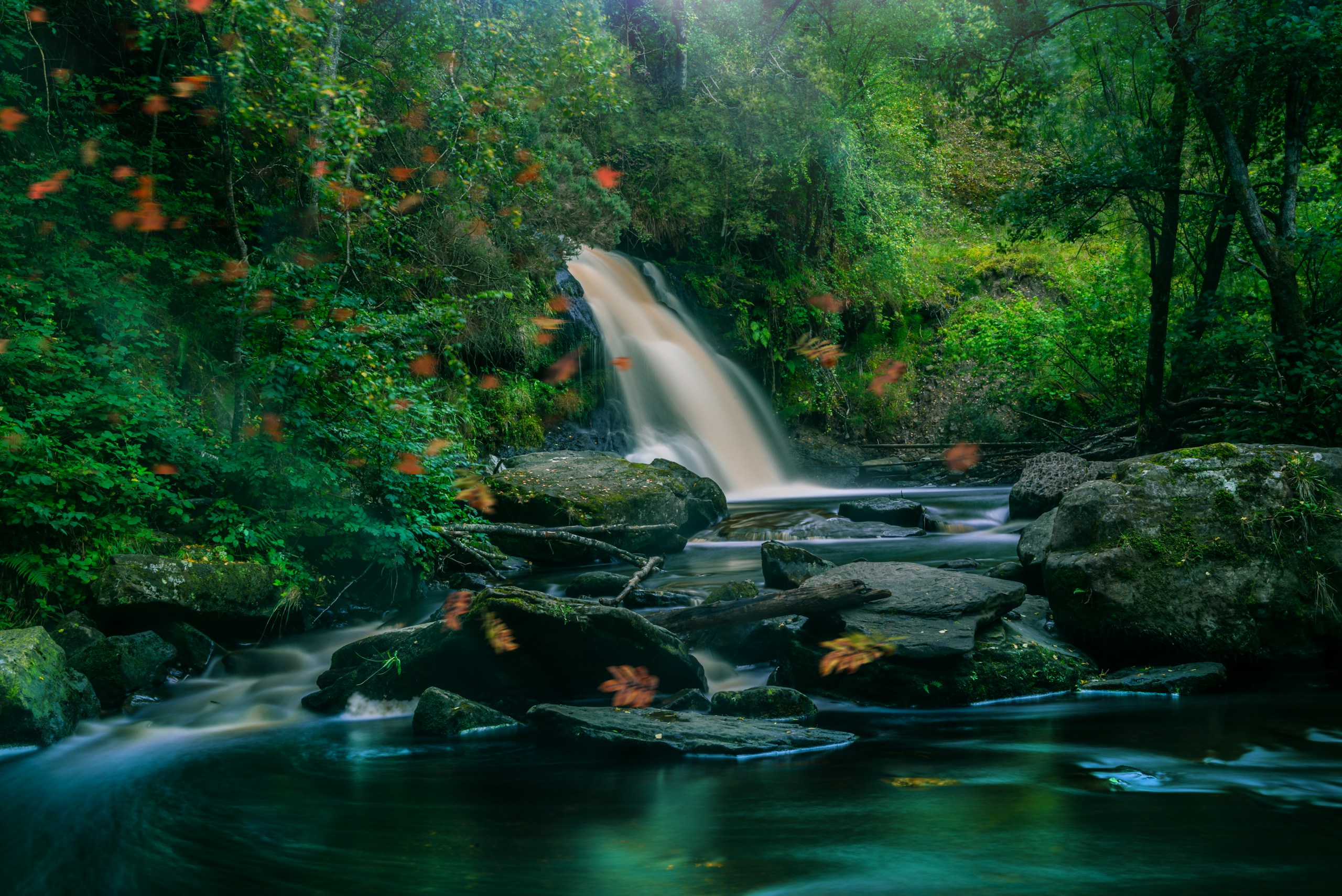 Glenbarrow waterfall, County Laois. Destination view for Laois, Ireland.