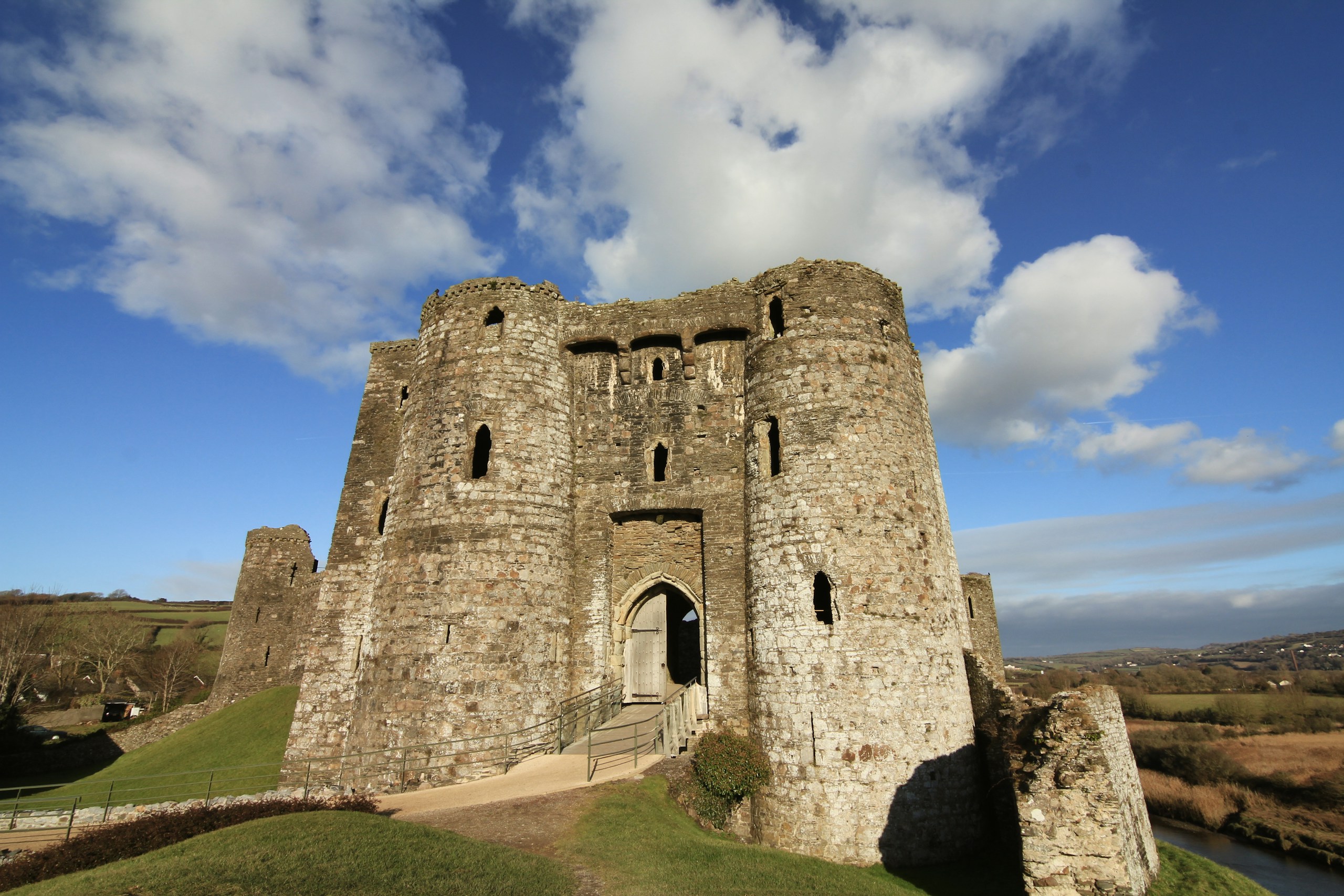 Kidwelly Castle, Carmarthenshire. Destination view for Carmarthenshire, Wales.
