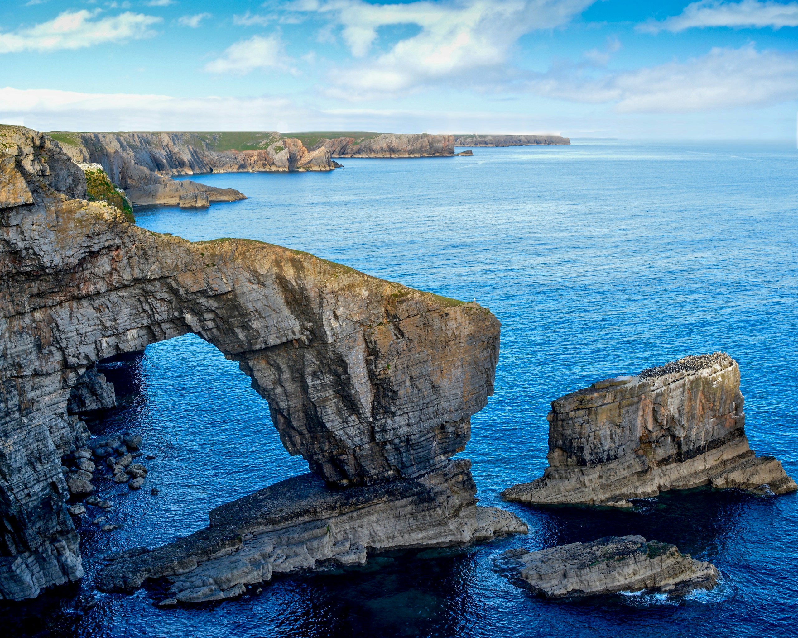 Pembrokeshire coast. Destination view for Pembrokeshire, Wales.