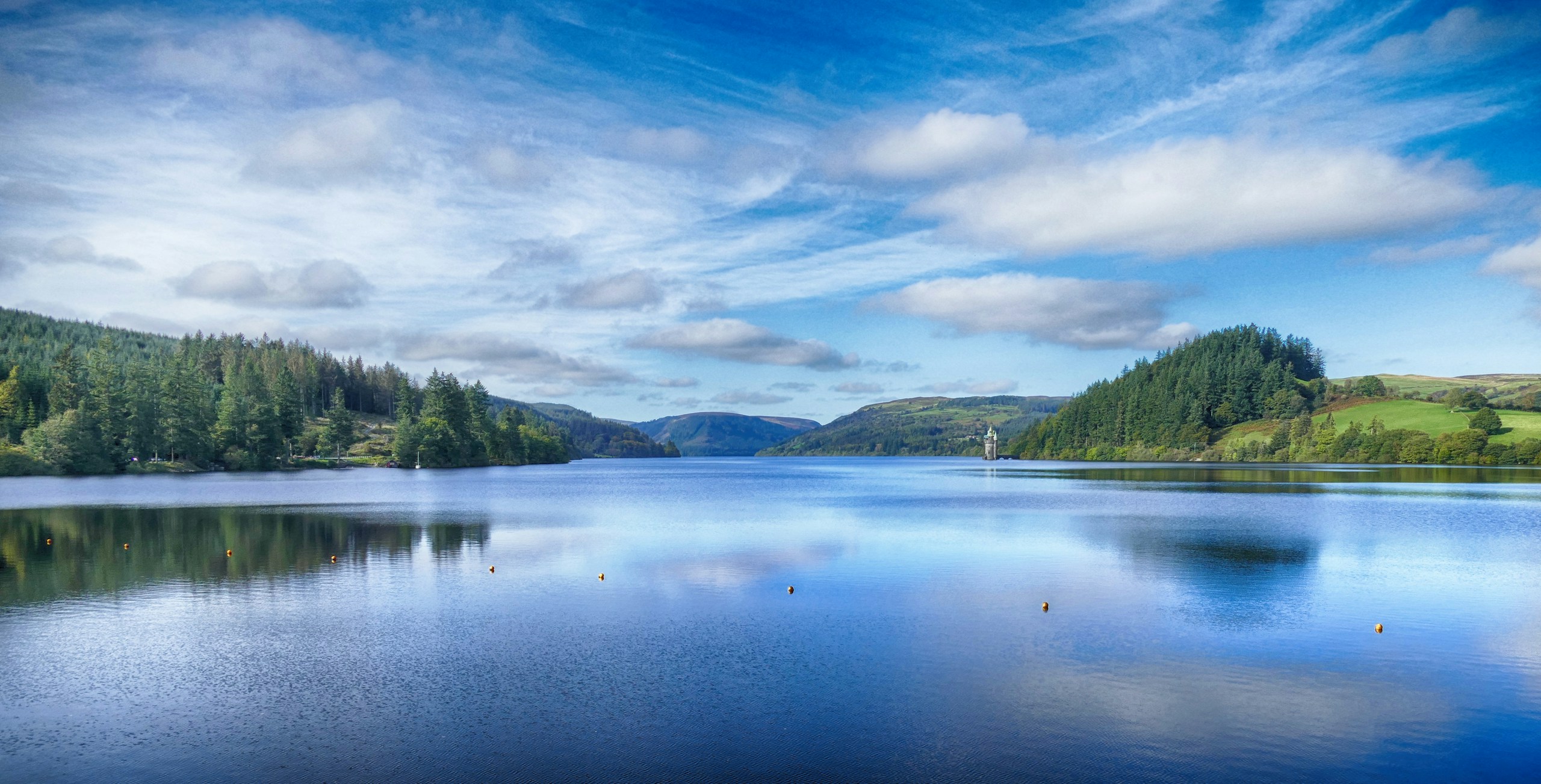 Lake Vyrnwy, Powys. Destination view for Powys, Wales.