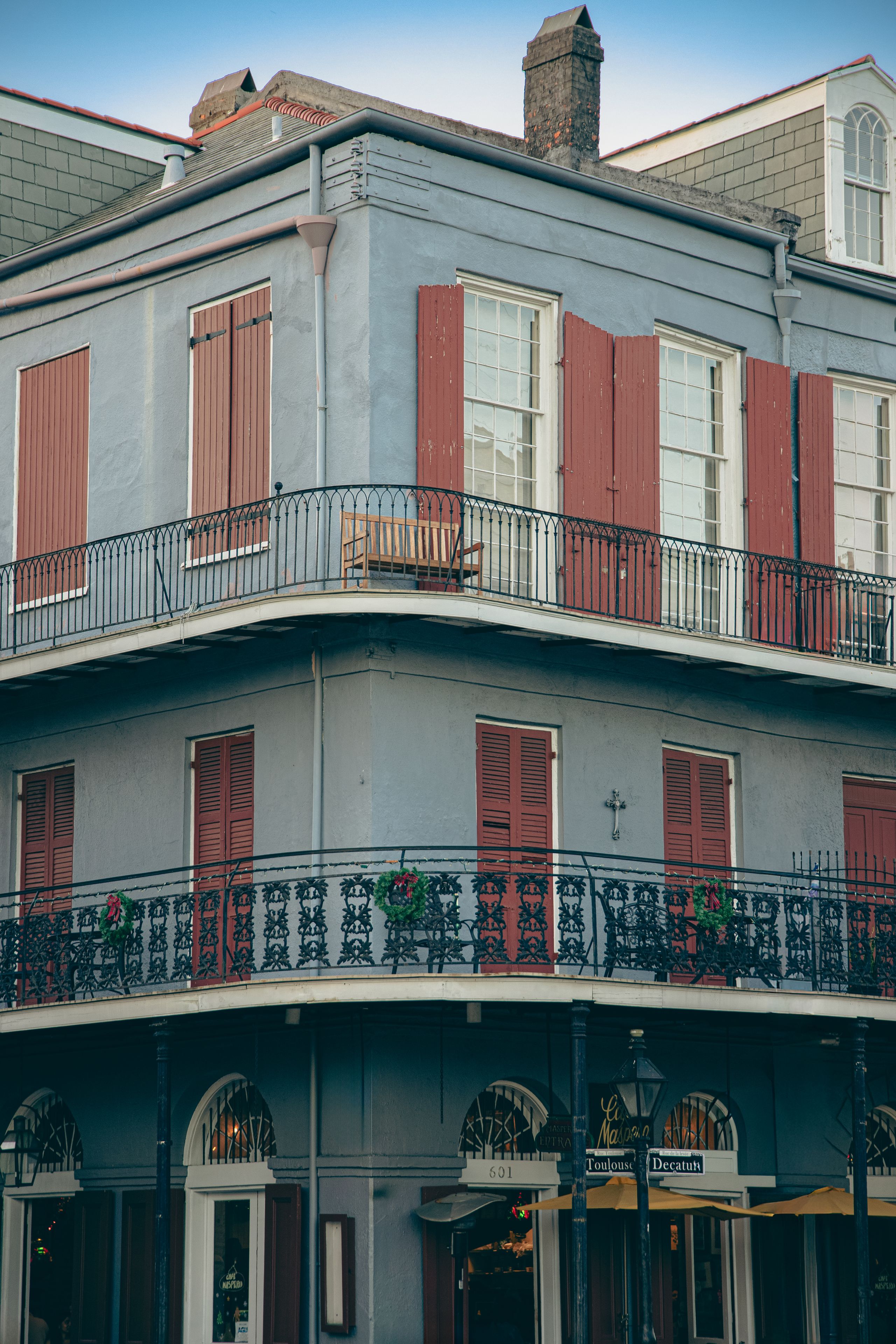 Historic French Quarter architecture in New Orleans, United States