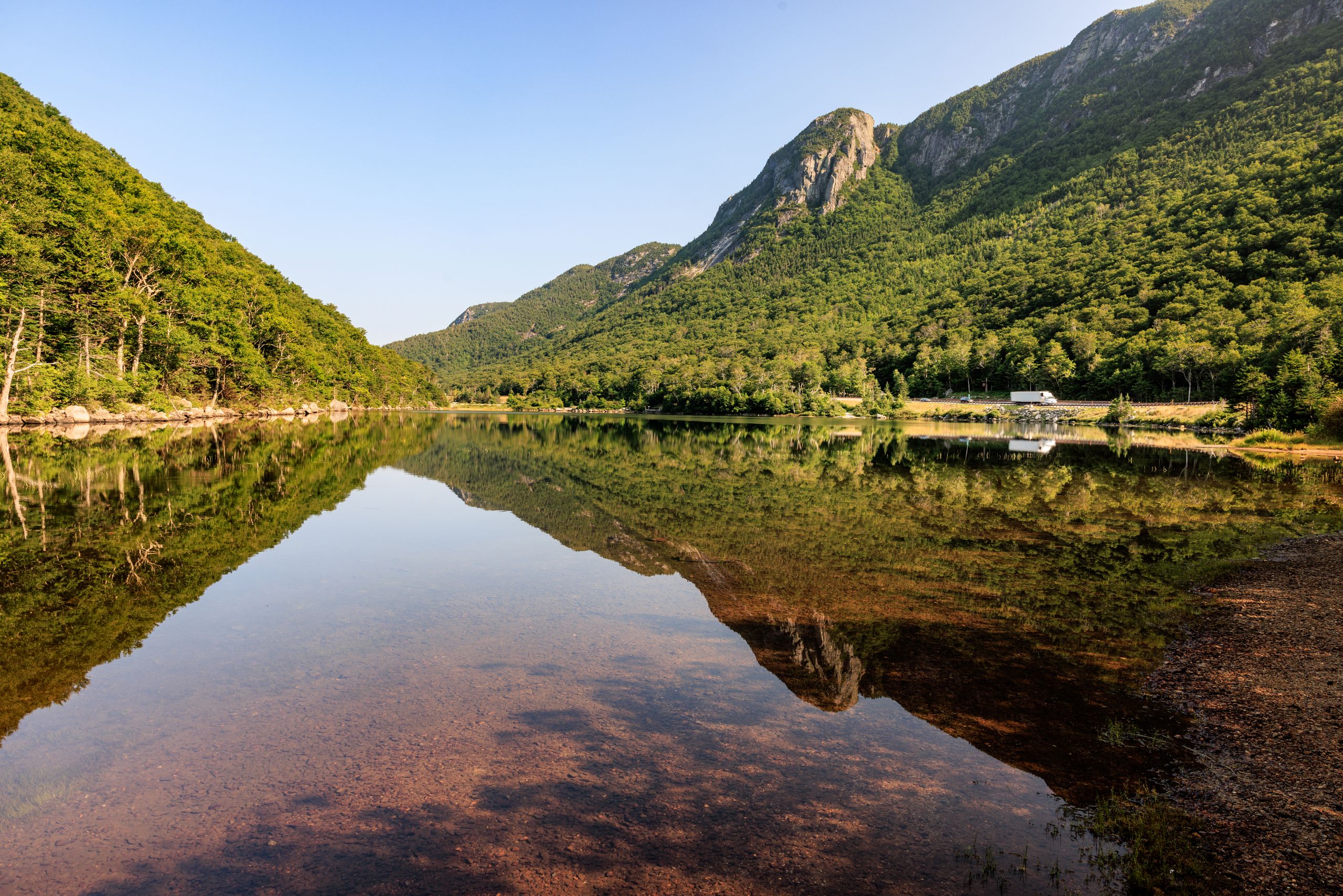 Franconia Notch landscape reflection, United States