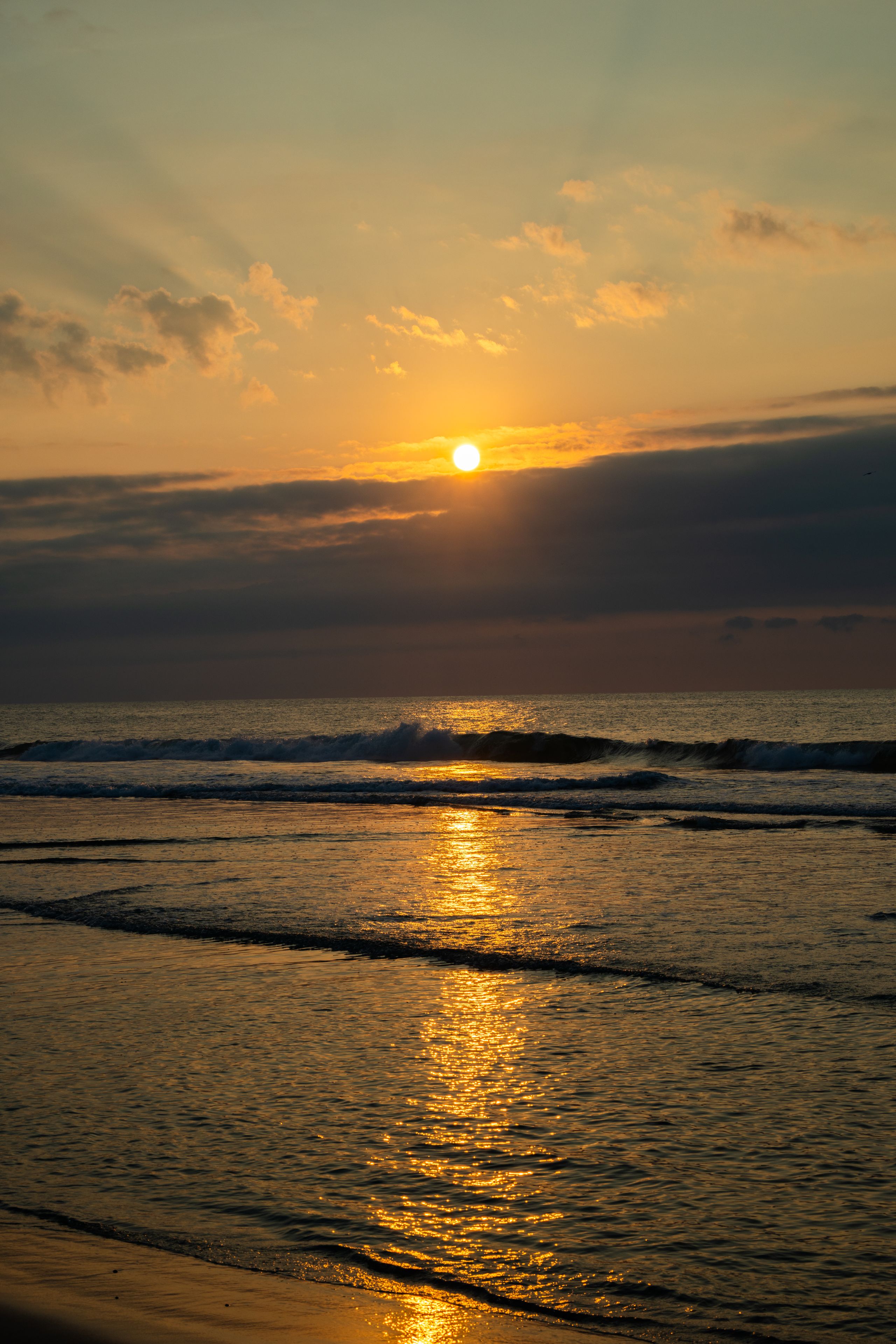 Sunset over New Jersey coastline, United States